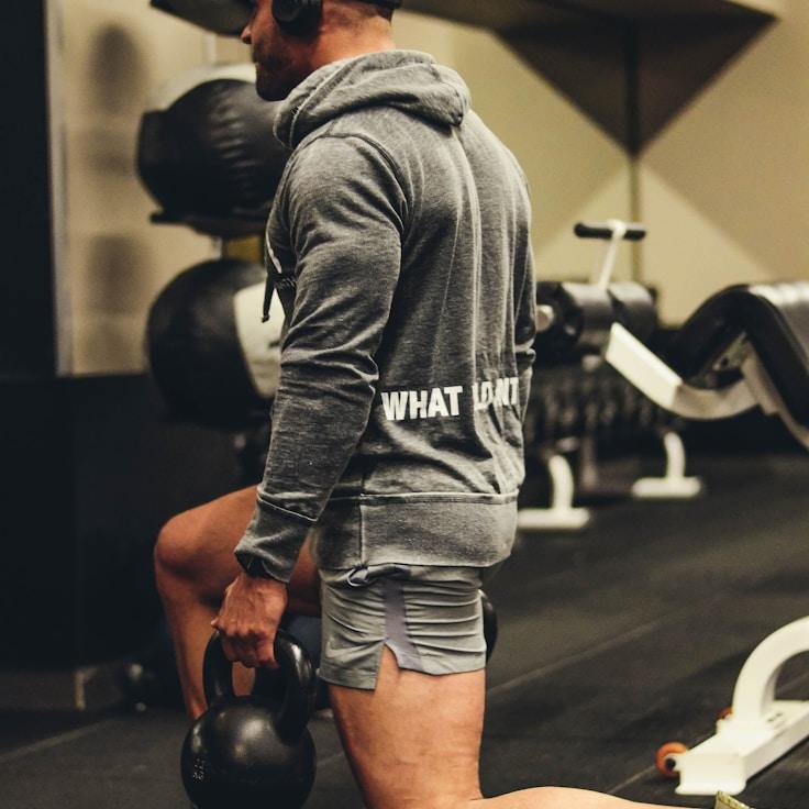 Weight training area with free weights and machines